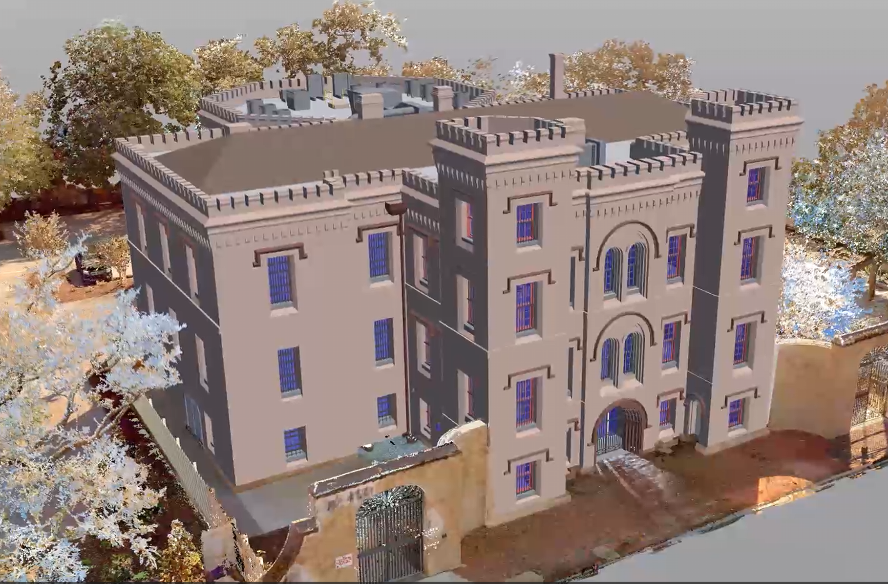 BIM model of the Old City Jail generated from scan data