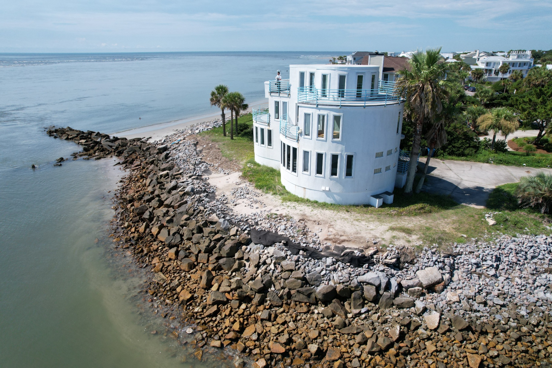 Coastal residential home documented by aerial capture